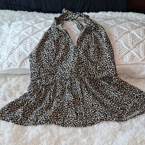 American Eagle Outfitters Adorable Floral Top - Green and Yellow Size M